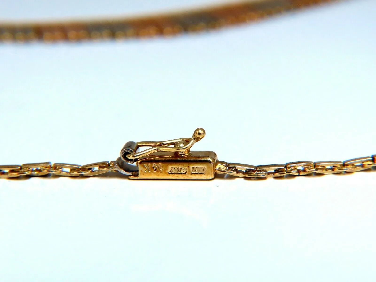 Inspiring Instrumental Portative Organ Graduating Tubular Linked Necklace 14kt