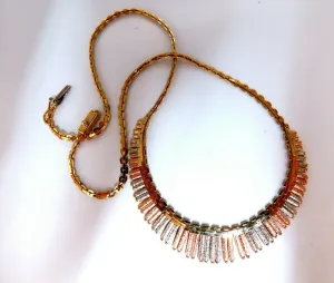 Inspiring Instrumental Portative Organ Graduating Tubular Linked Necklace 14kt