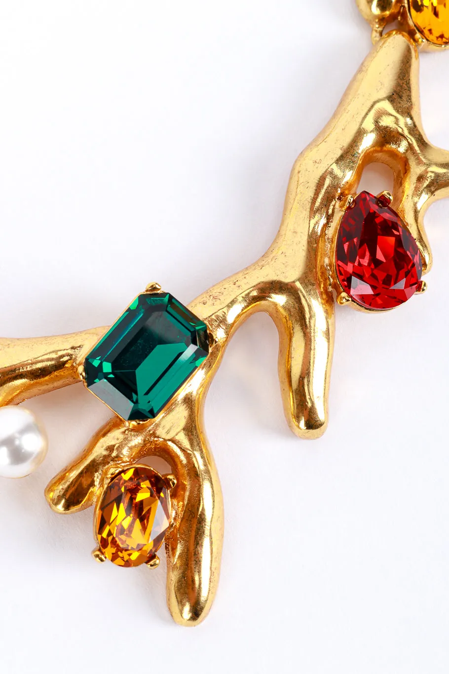 Jeweled Coral Branch Collar