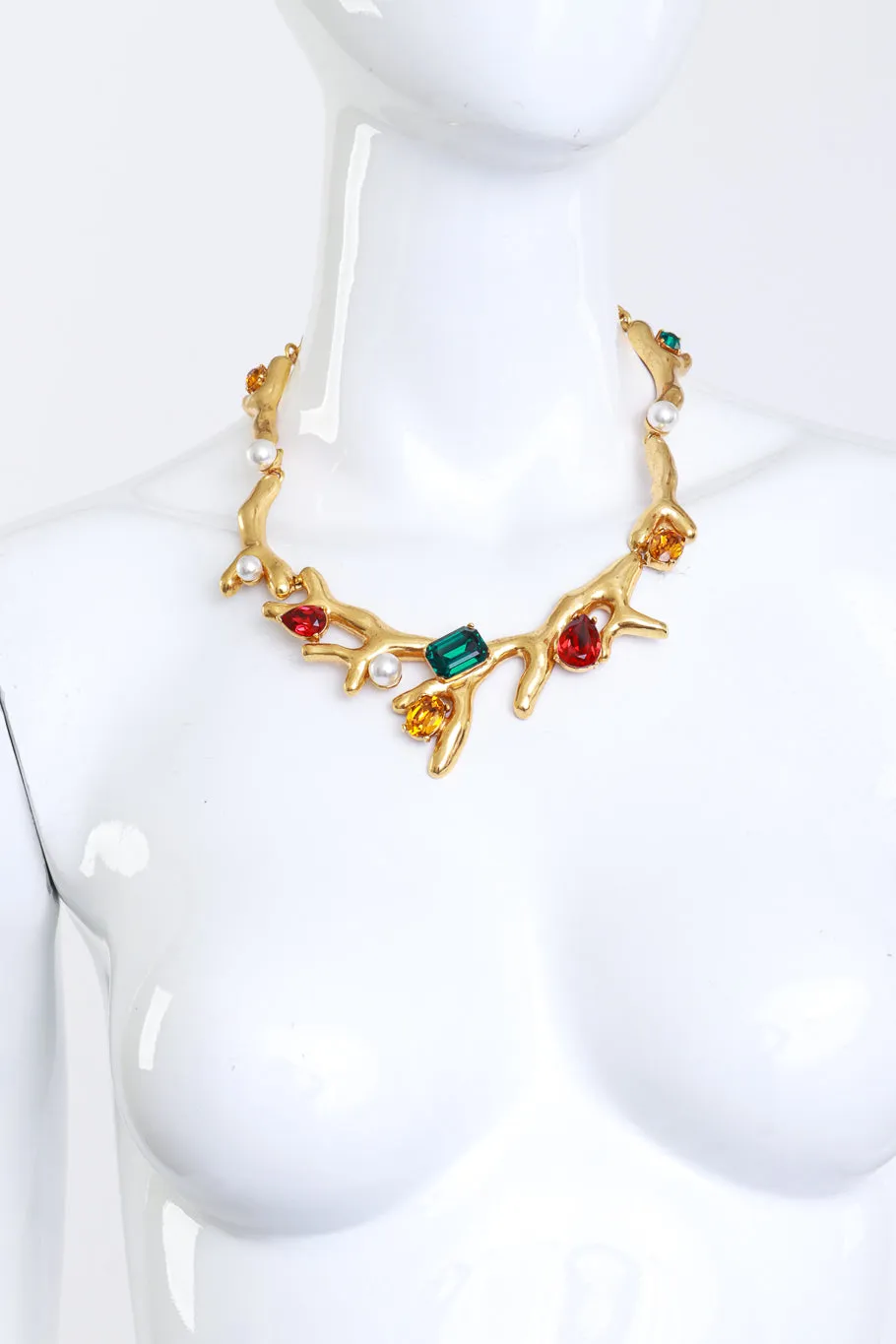 Jeweled Coral Branch Collar