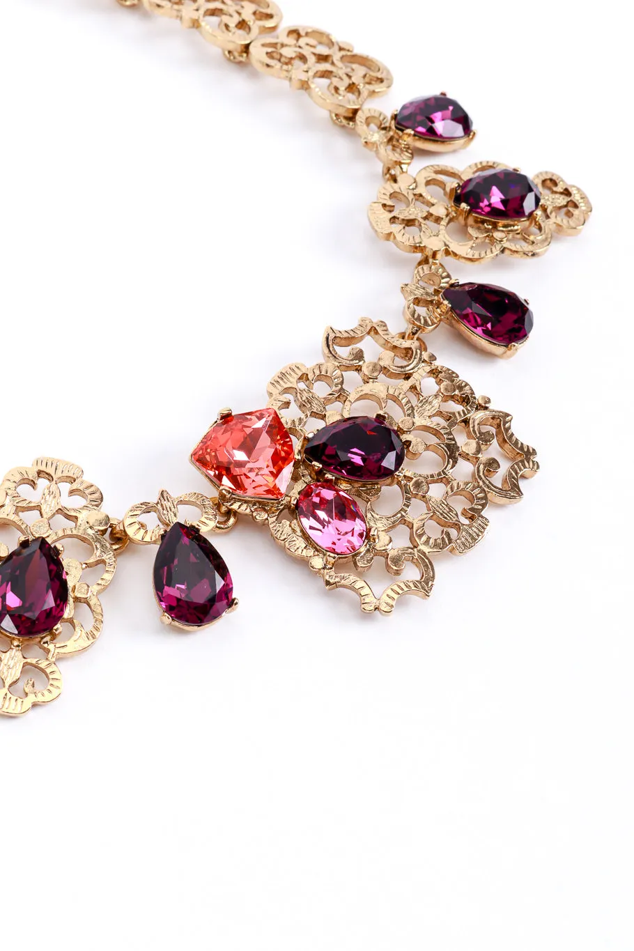Jeweled Filigree Plate Necklace
