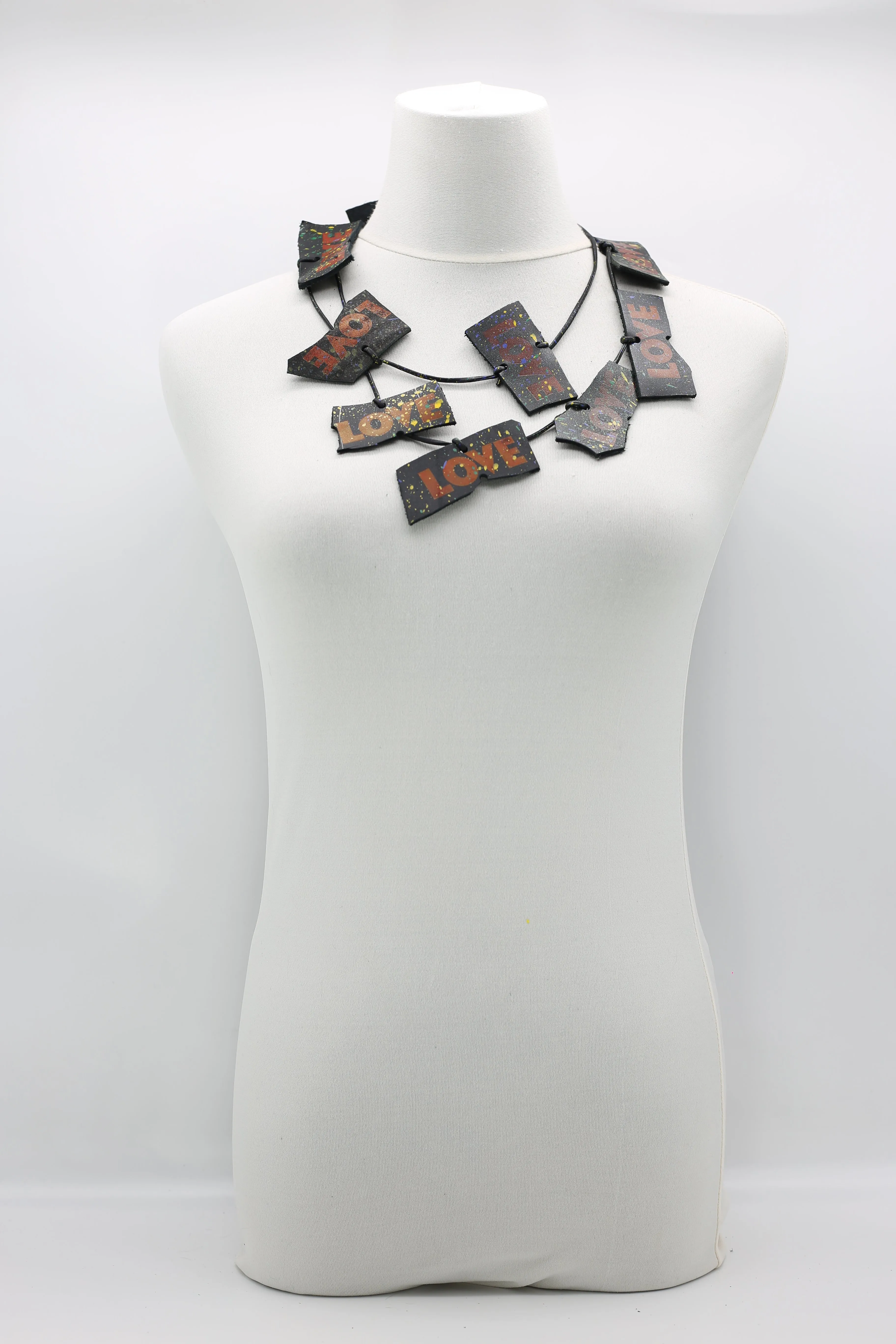 Jimi Hendrix 3-Strand Recycled Leather With LOVE Necklace