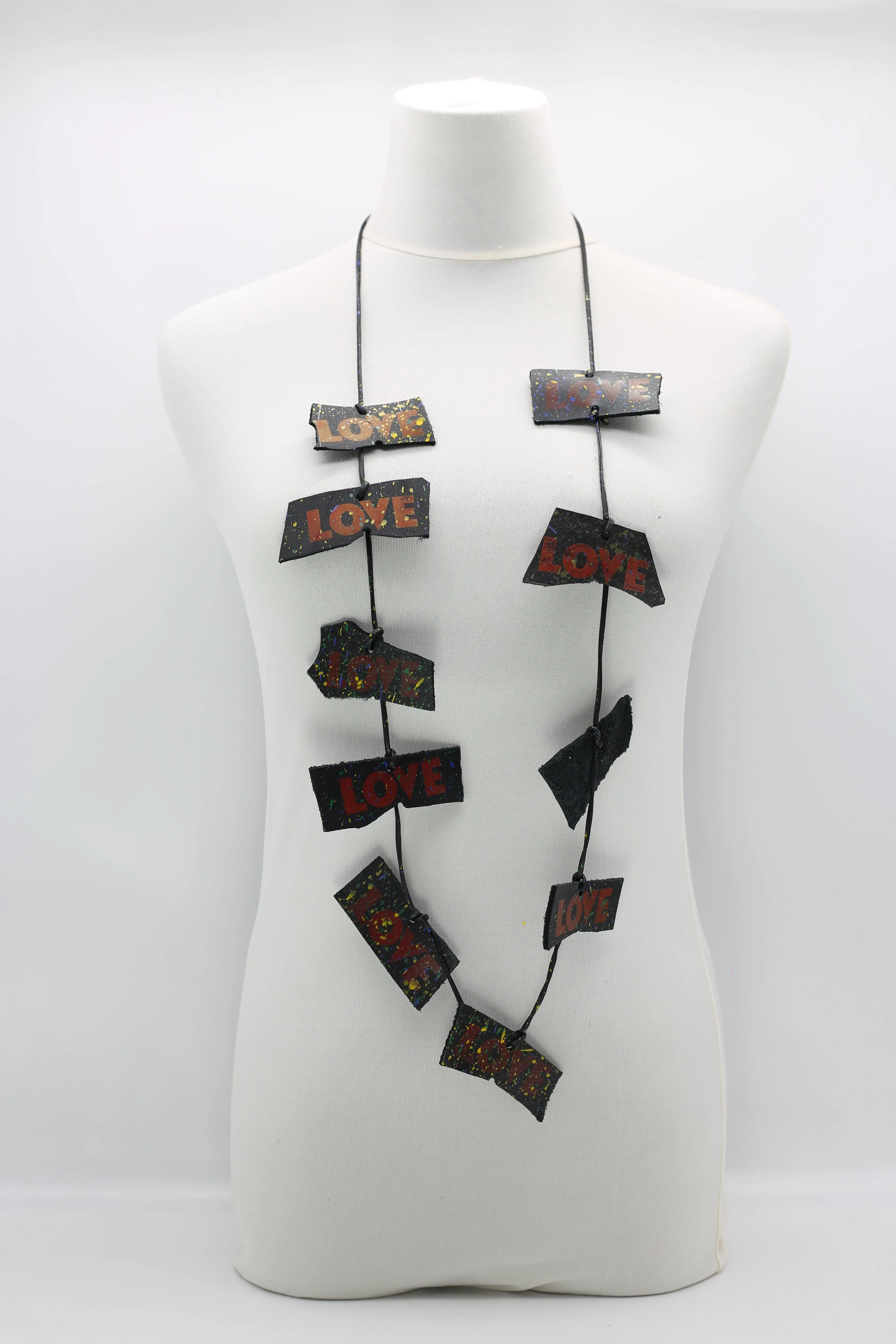 Jimi Hendrix 3-Strand Recycled Leather With LOVE Necklace