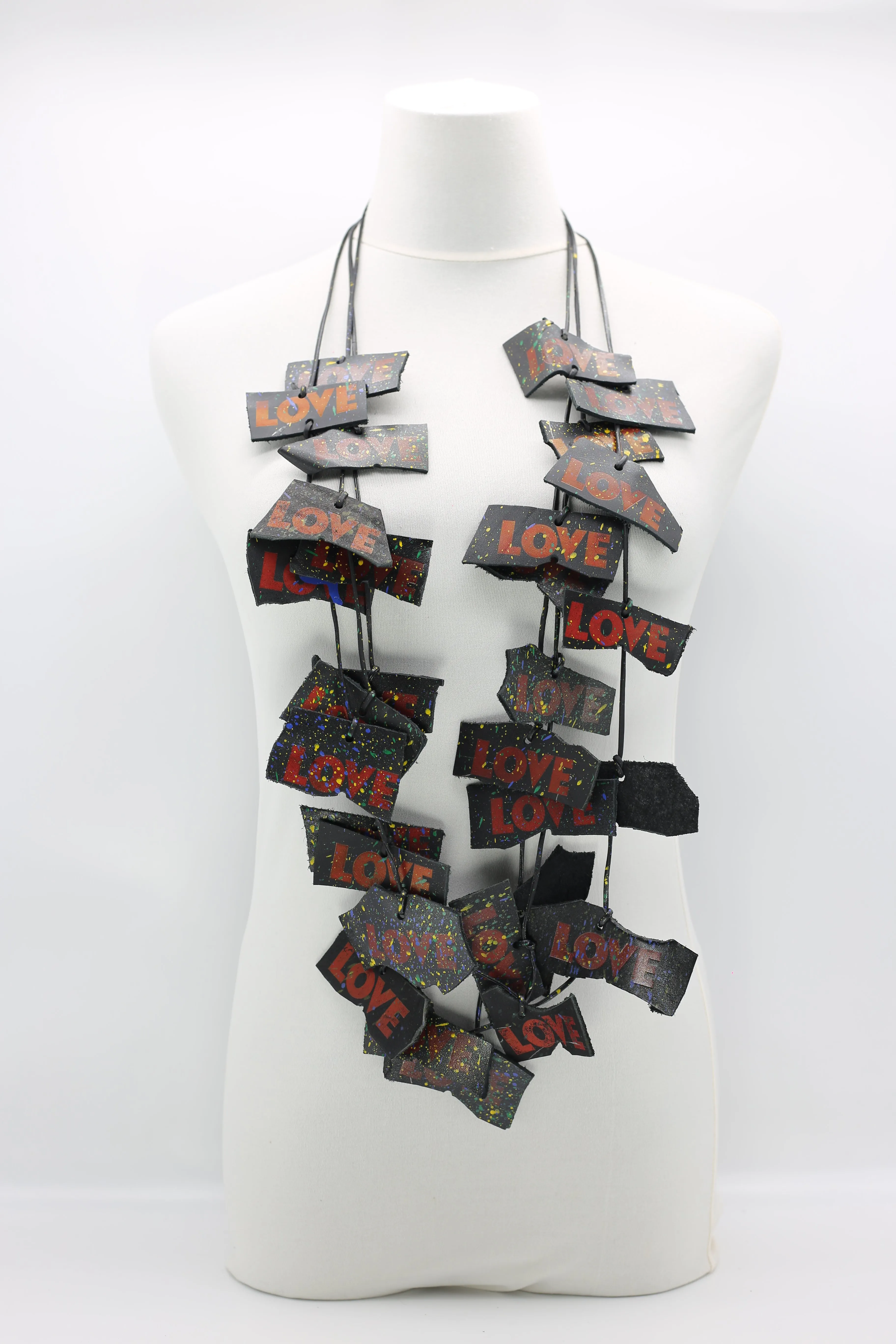 Jimi Hendrix 3-Strand Recycled Leather With LOVE Necklace
