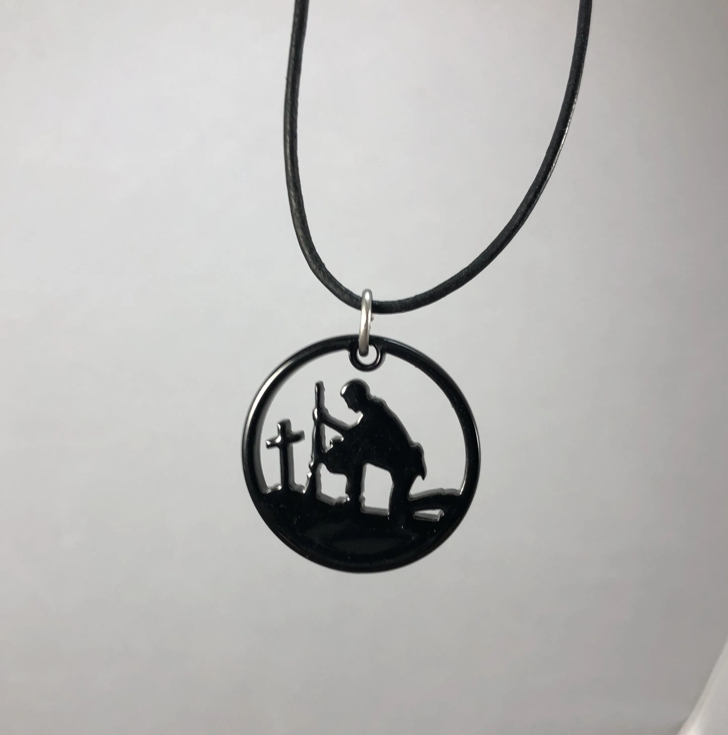 Kneeling Soldier Pendant Necklace