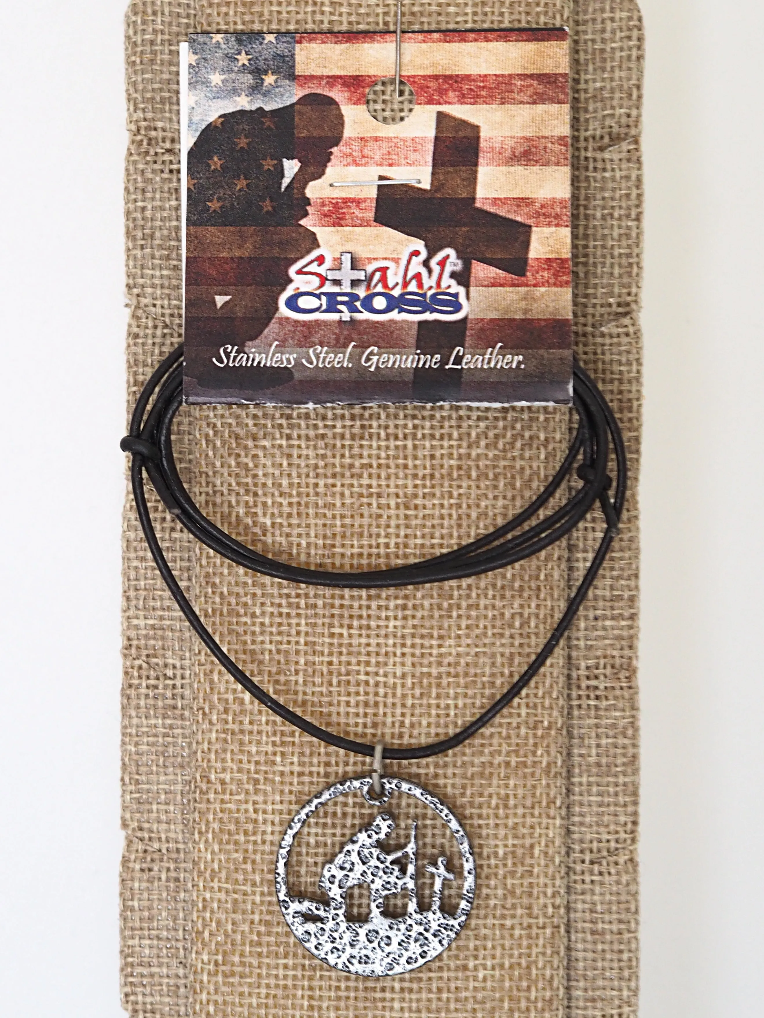 Kneeling Soldier Pendant Necklace