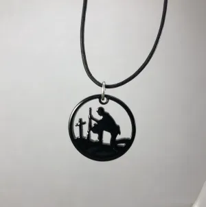 Kneeling Soldier Pendant Necklace