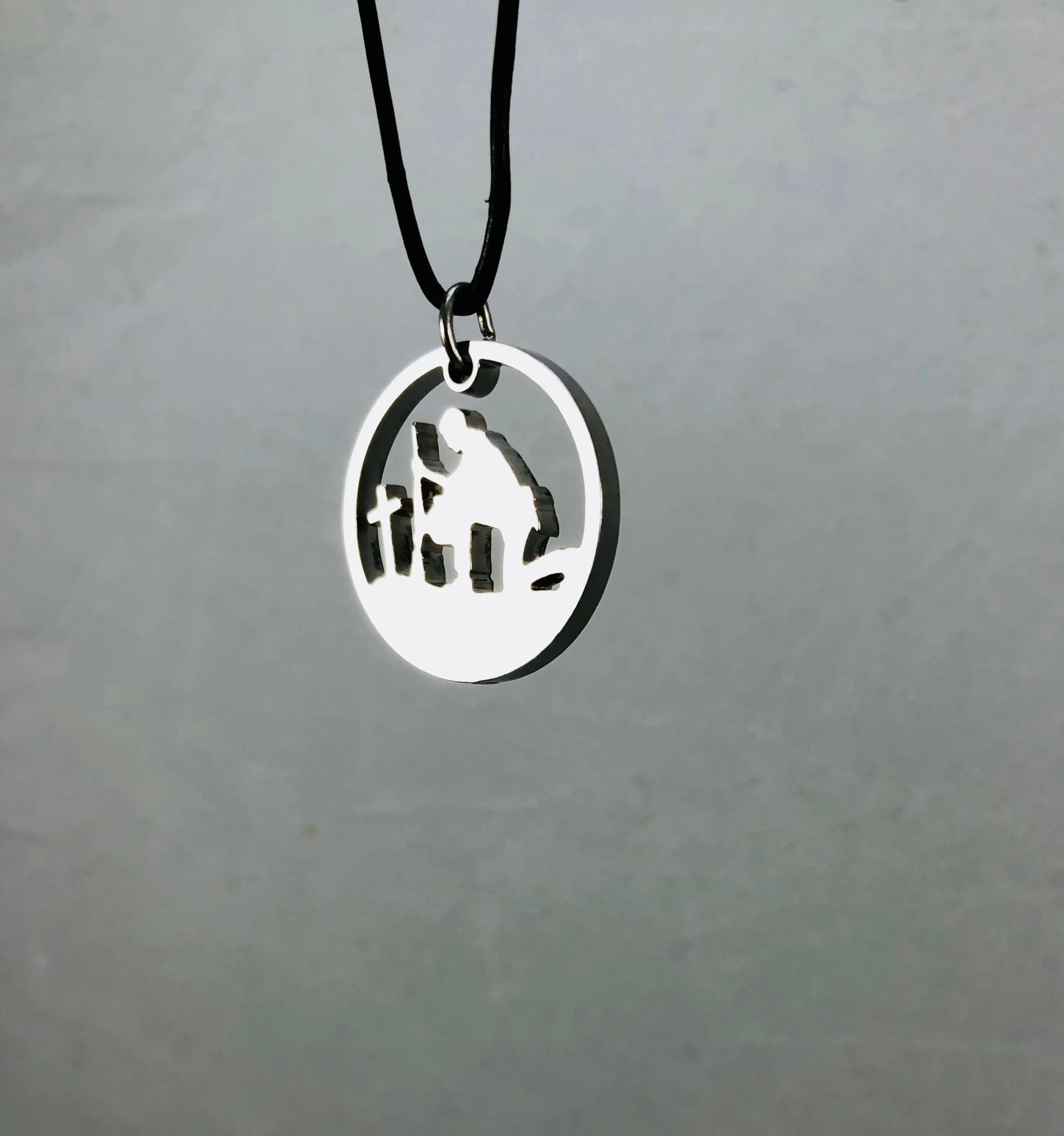 Kneeling Soldier Pendant Necklace
