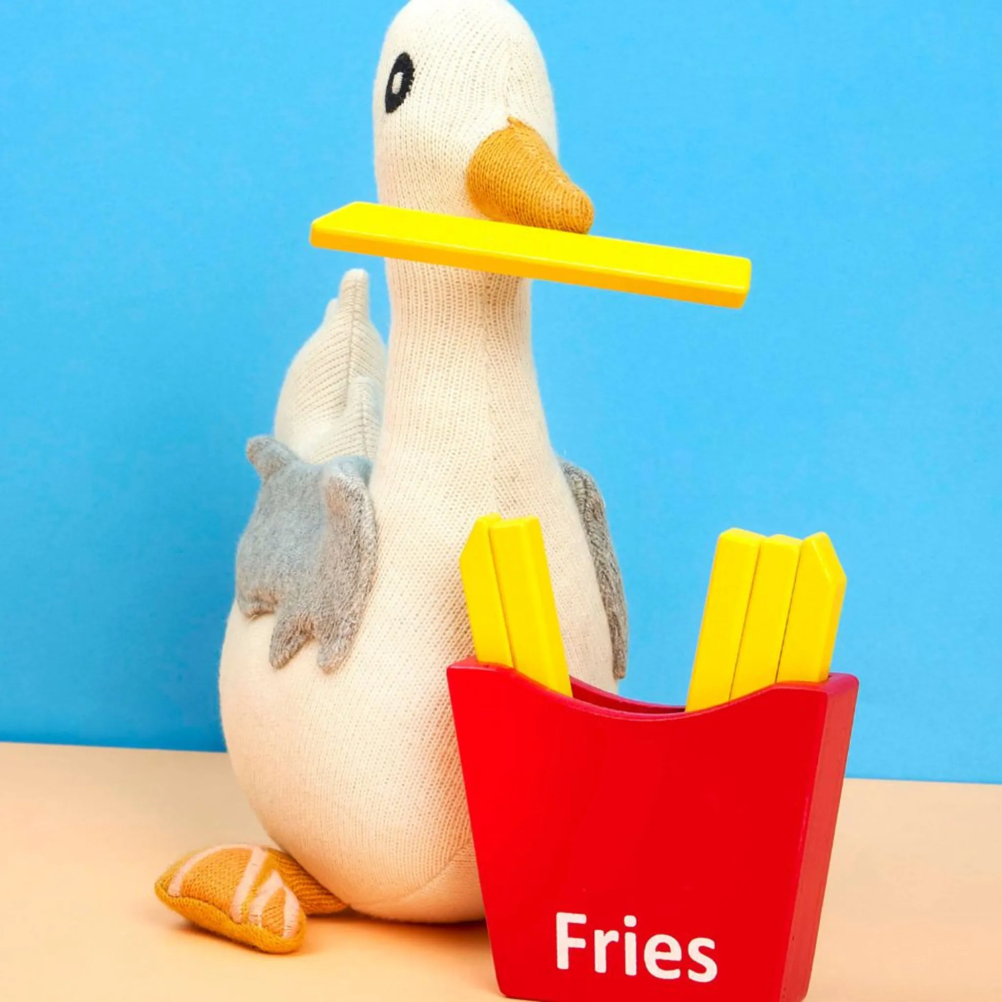 Knitted Organic Cotton Seagull Soft Toy