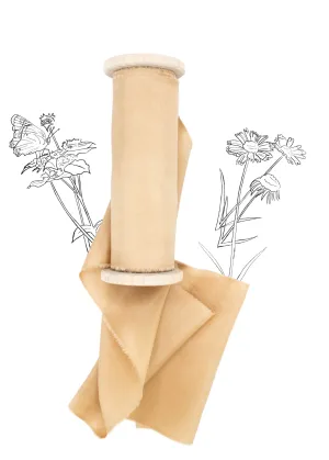 Krysanthie Gold Habotai Silk Ribbon