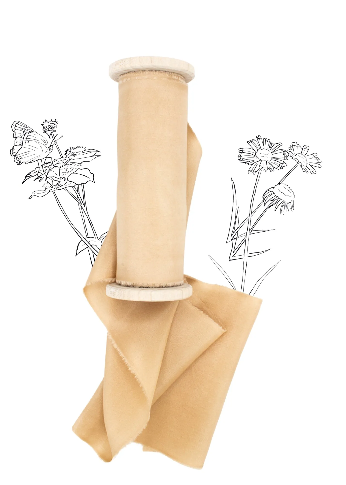 Krysanthie Gold Habotai Silk Ribbon