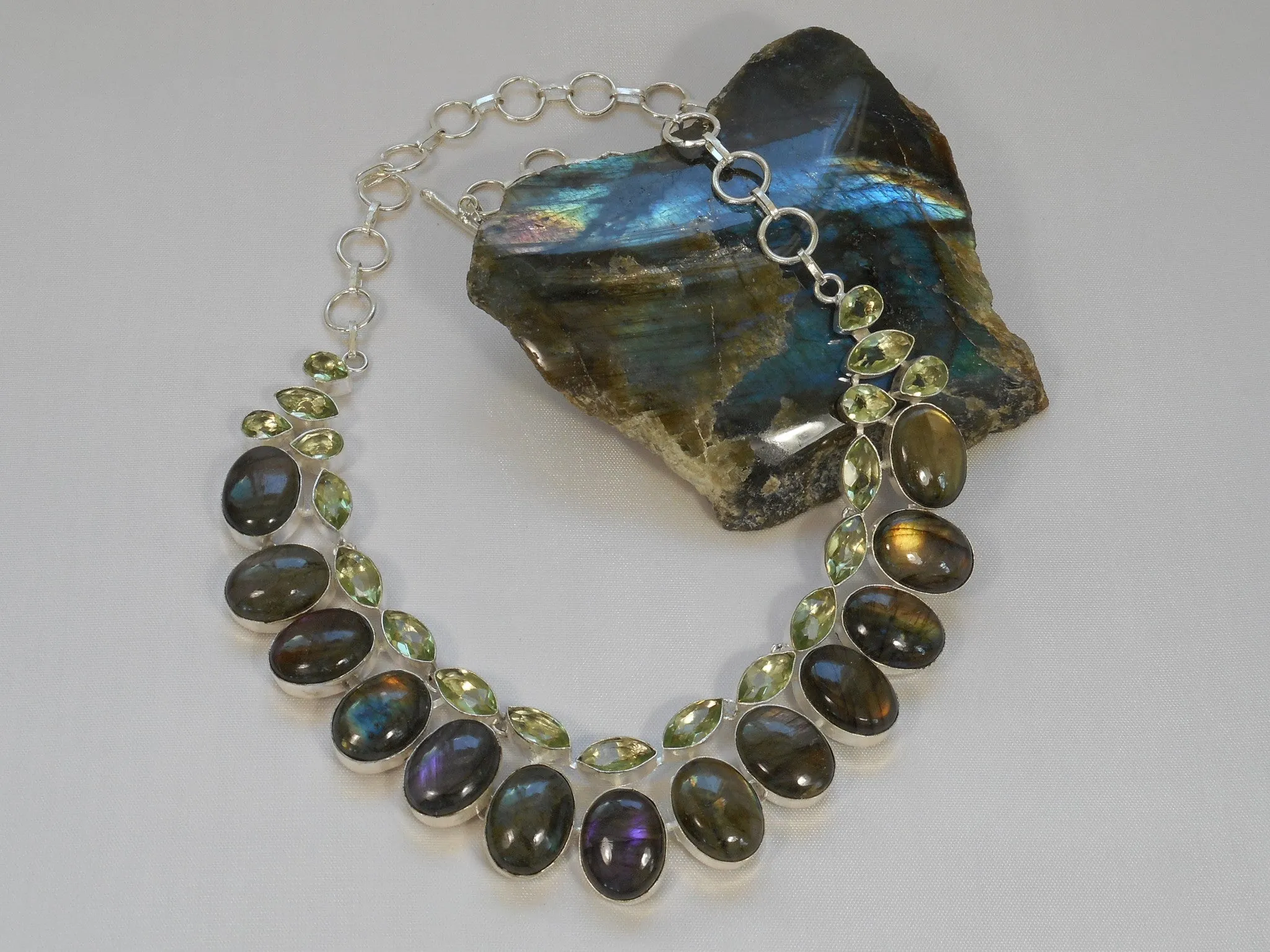 *Labradorite and Green Amethyst Quartz Necklace