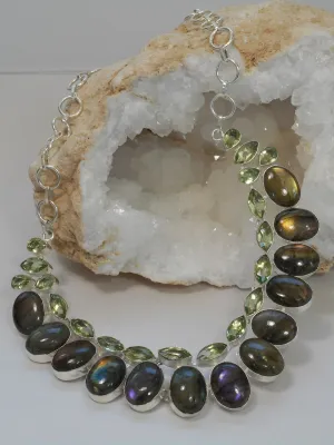 *Labradorite and Green Amethyst Quartz Necklace