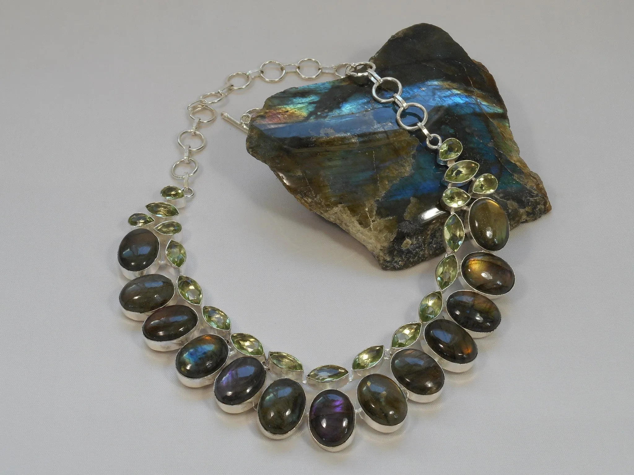 *Labradorite and Green Amethyst Quartz Necklace