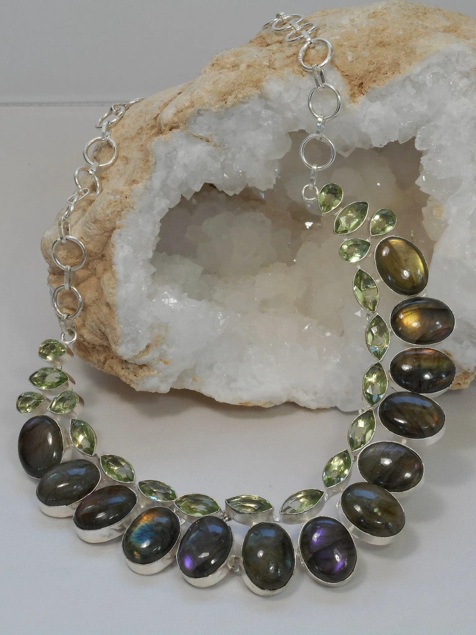 *Labradorite and Green Amethyst Quartz Necklace