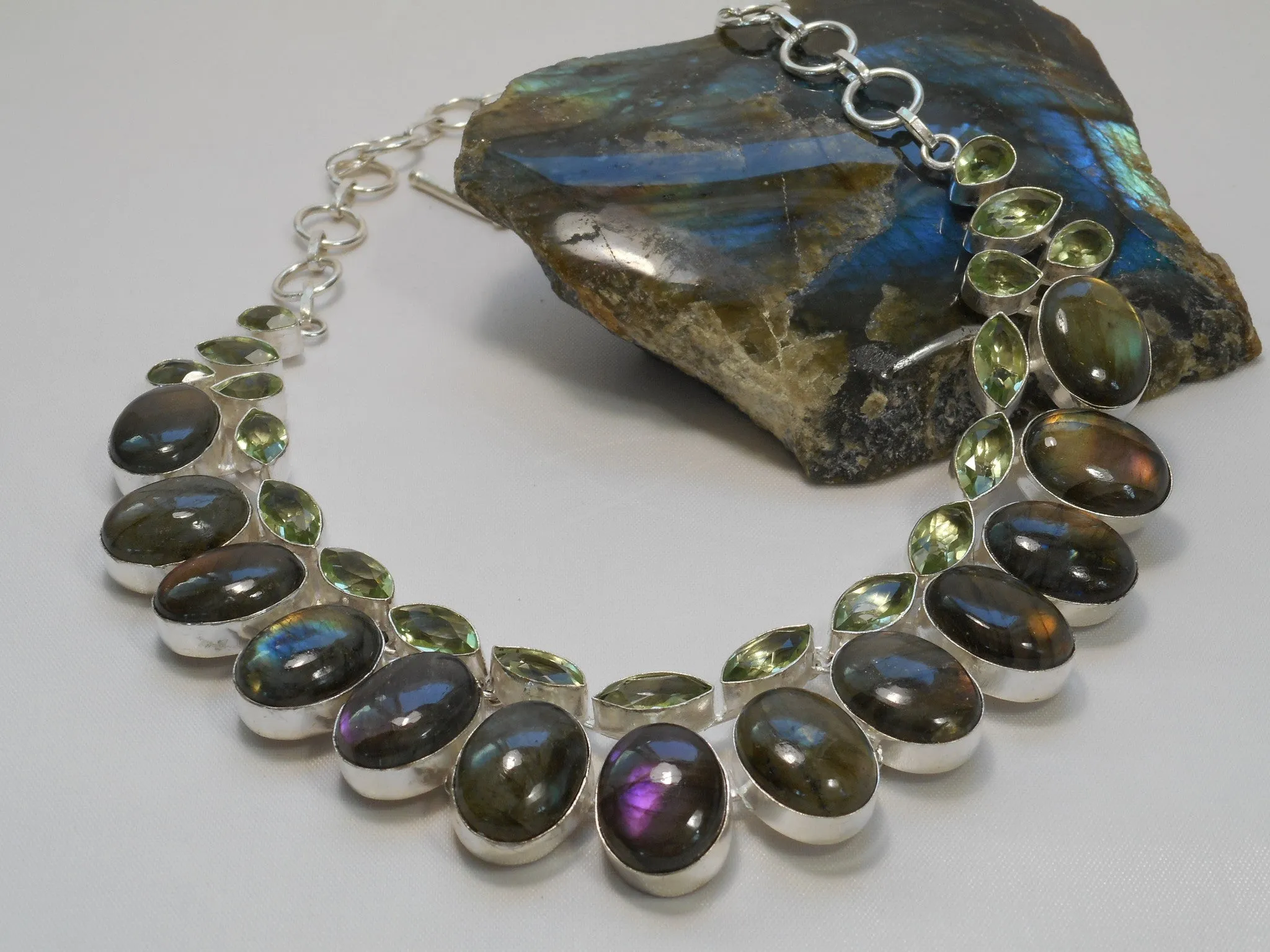 *Labradorite and Green Amethyst Quartz Necklace