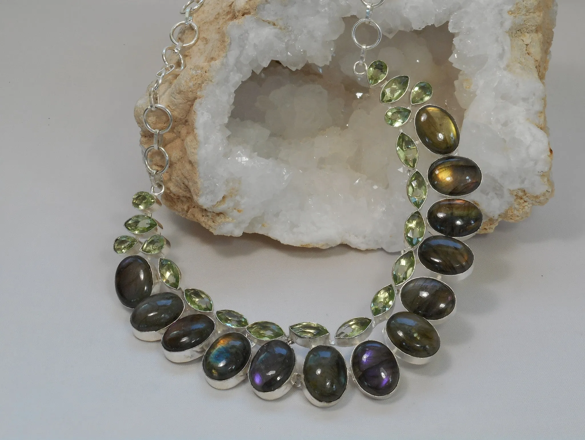 *Labradorite and Green Amethyst Quartz Necklace