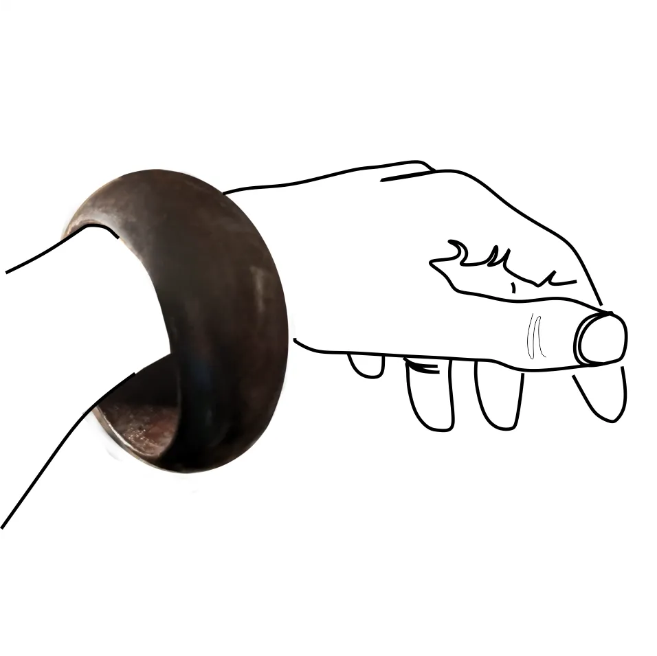 Lacquered Natural Large Wood Bangle - Black