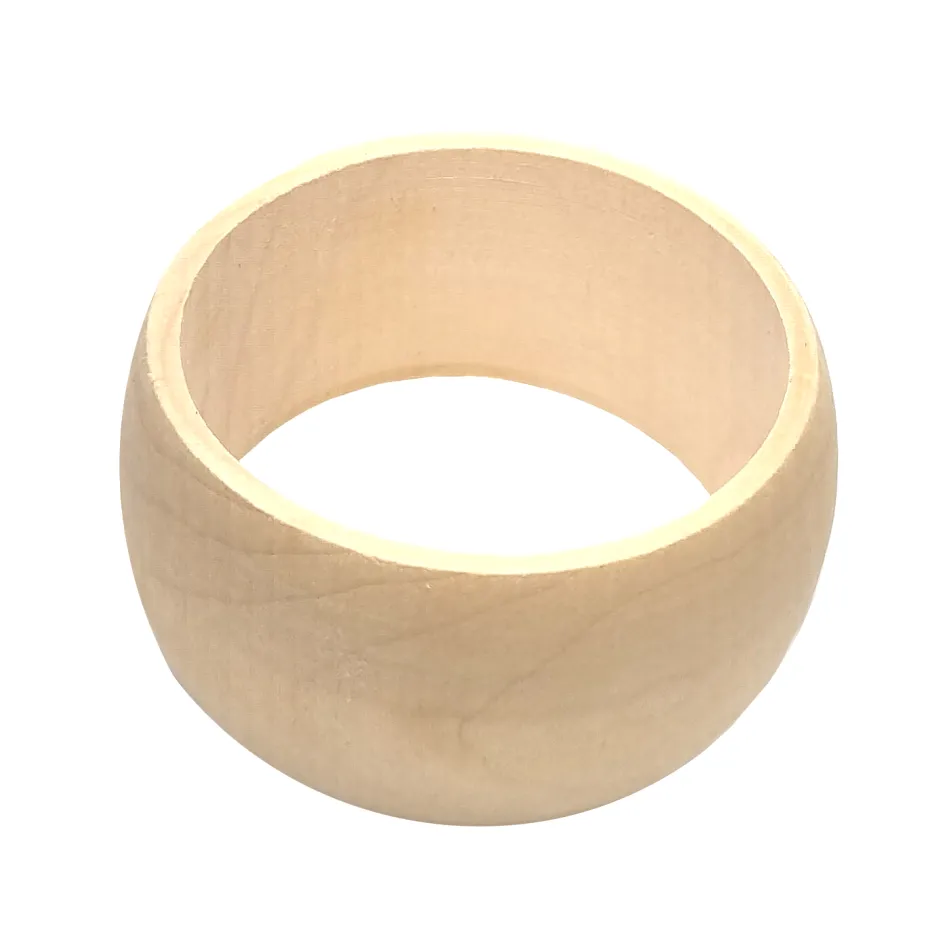 Lacquered Natural Large Wood Bangle - Black