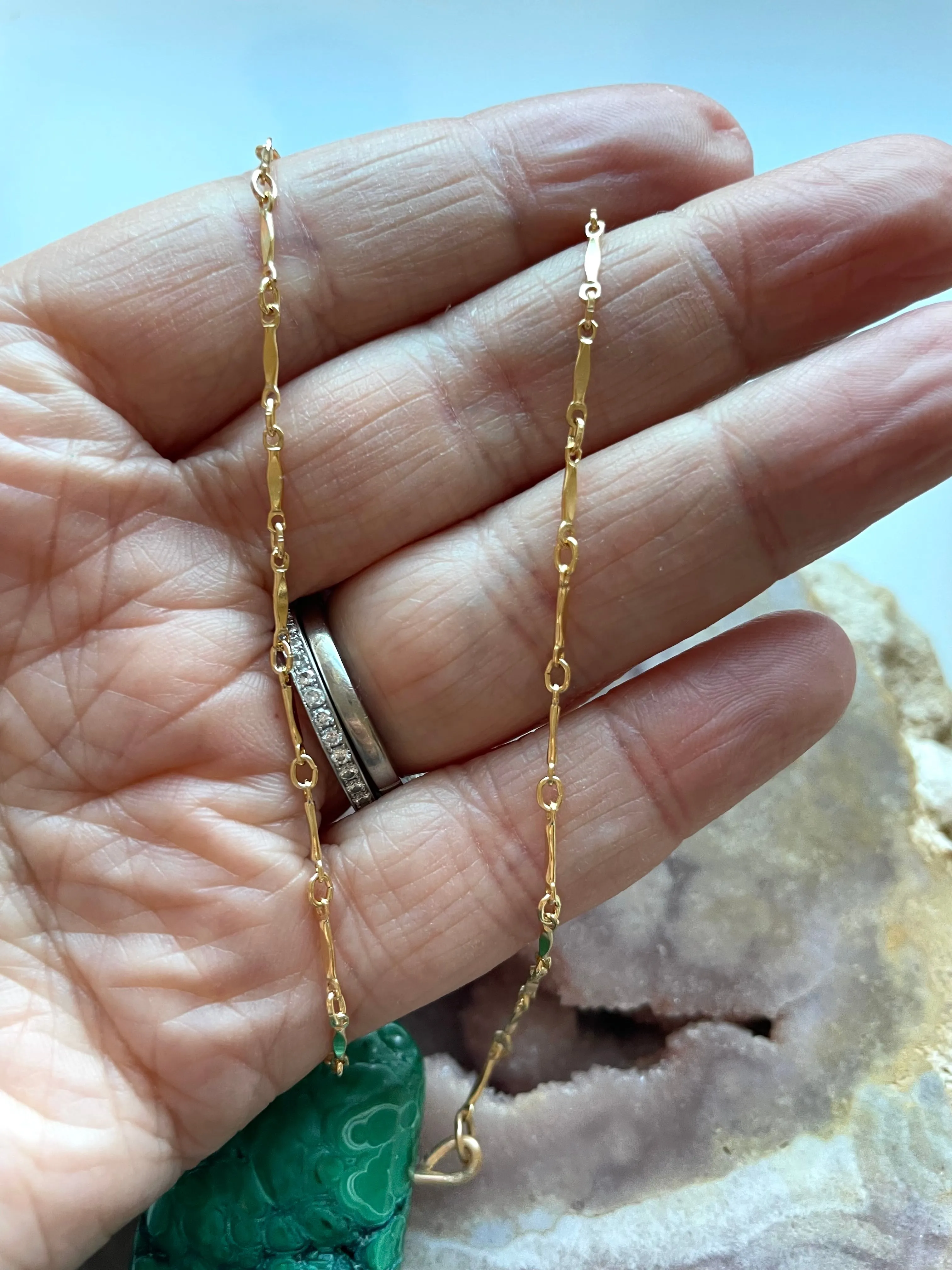 Large Malachite Statement Necklace on Gold