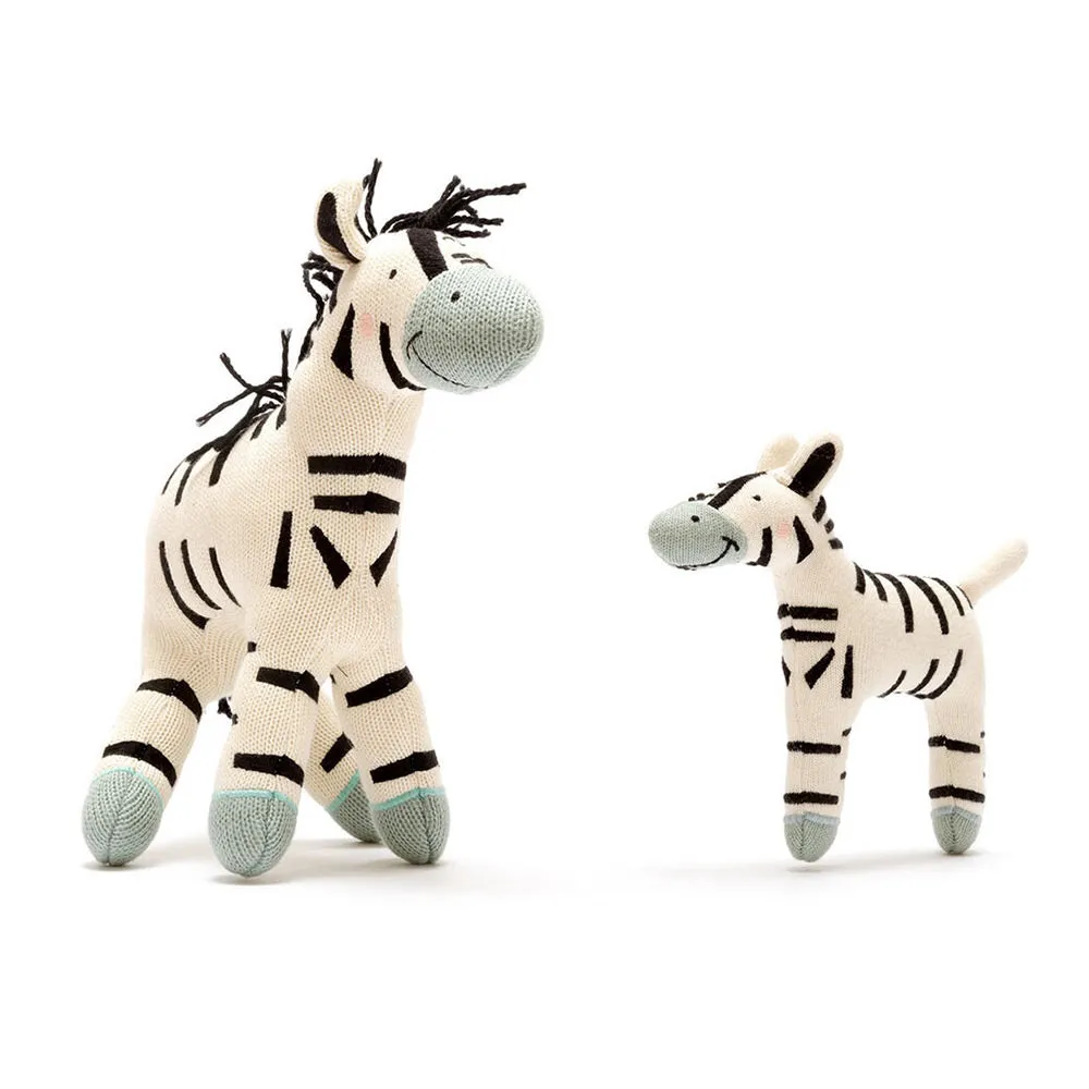 Large Organic Cotton Zebra Soft Toy
