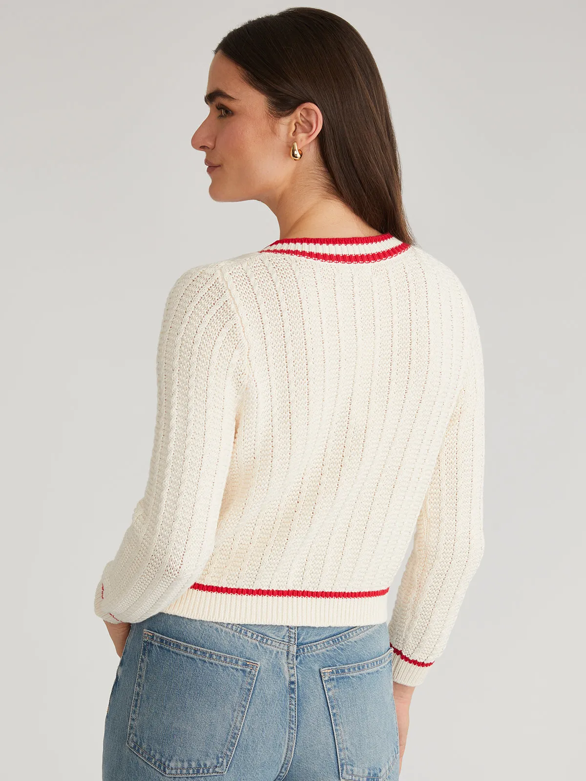 Laurel: Crewneck Tipped Cardigan