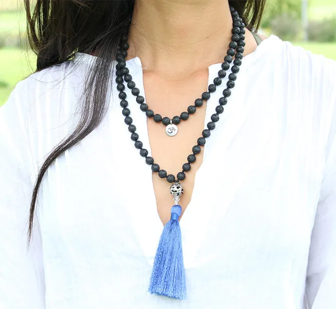 Lava Rock Mala Beads Necklace