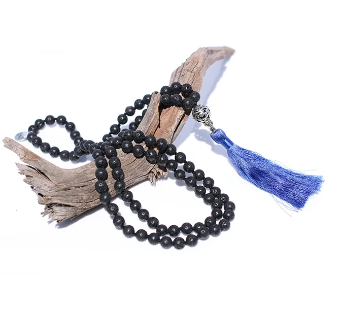 Lava Rock Mala Beads Necklace