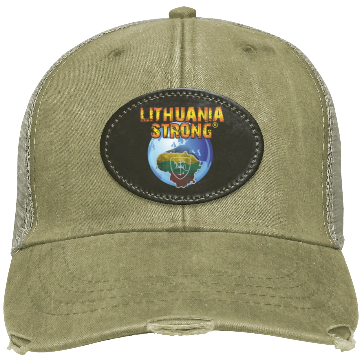Lithuania Strong - Distressed Ollie Cap - Oval Patch