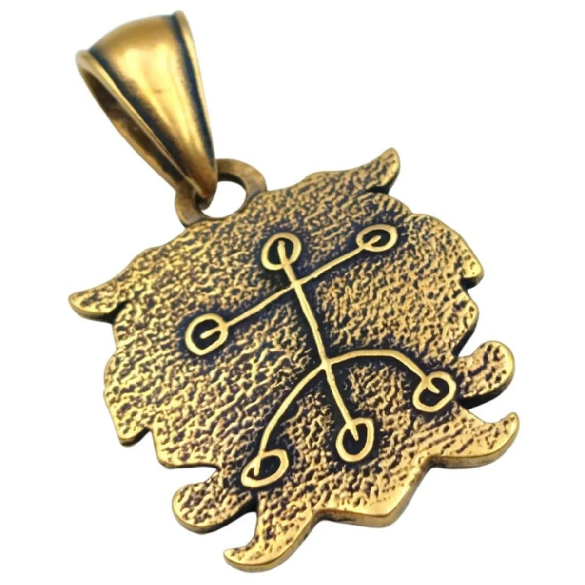 Loki mask bronze pendant