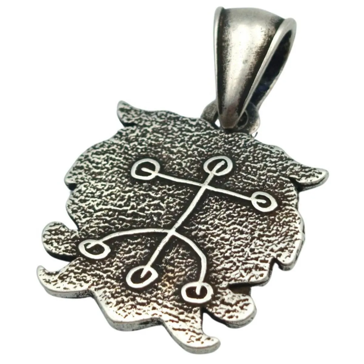 Loki mask bronze pendant