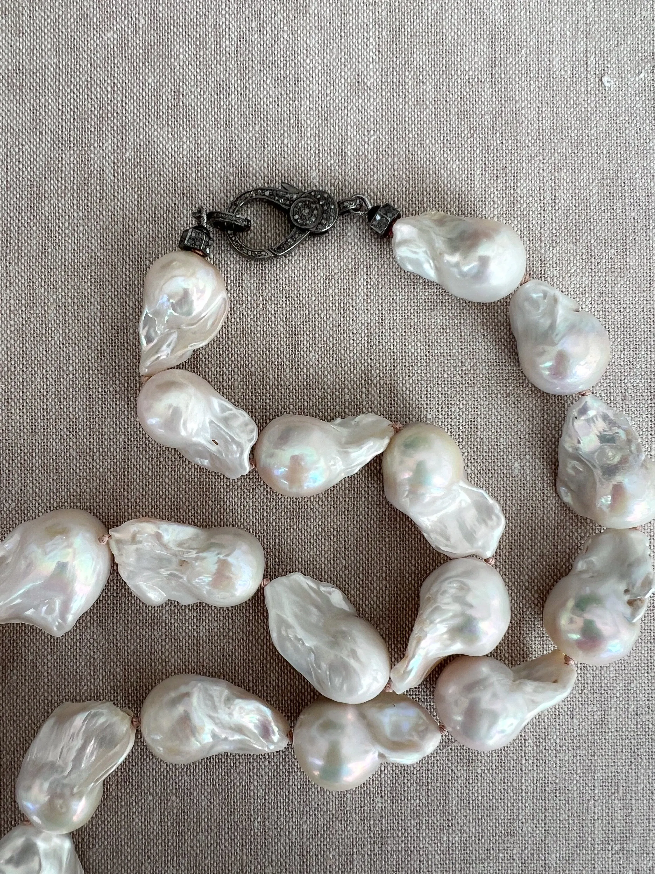 Long Baroque Pearl Necklace, Classic Necklace, Gift for Mom, Gift for Her, Hand Knotted Pearls, Stylish Pearl Necklace, Summer Jewelry