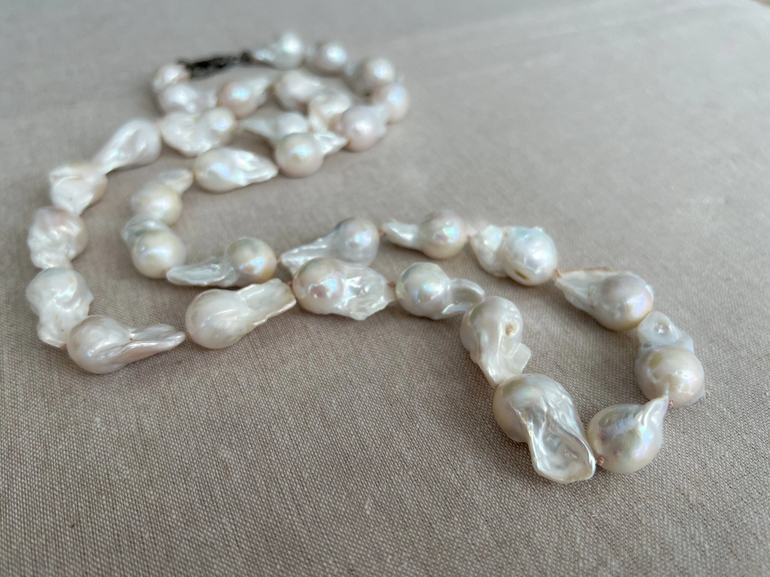 Long Baroque Pearl Necklace, Classic Necklace, Gift for Mom, Gift for Her, Hand Knotted Pearls, Stylish Pearl Necklace, Summer Jewelry