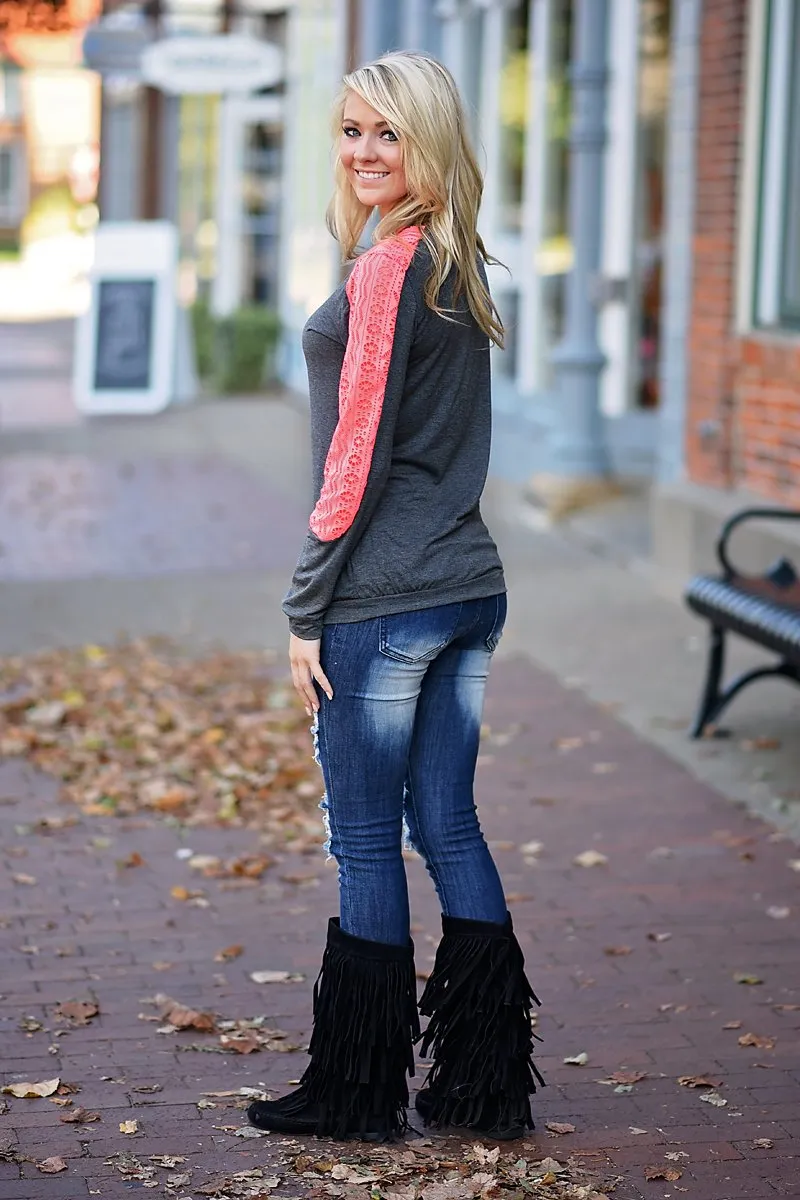 Lost in a Moment Top - Neon Coral