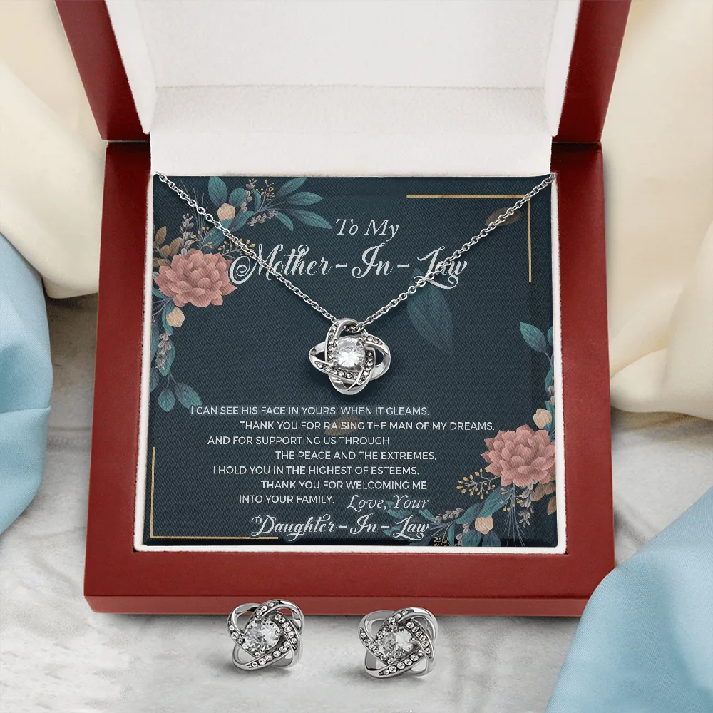 Love Knot Jewelry Set To Mother In Law, From Daughter In Law