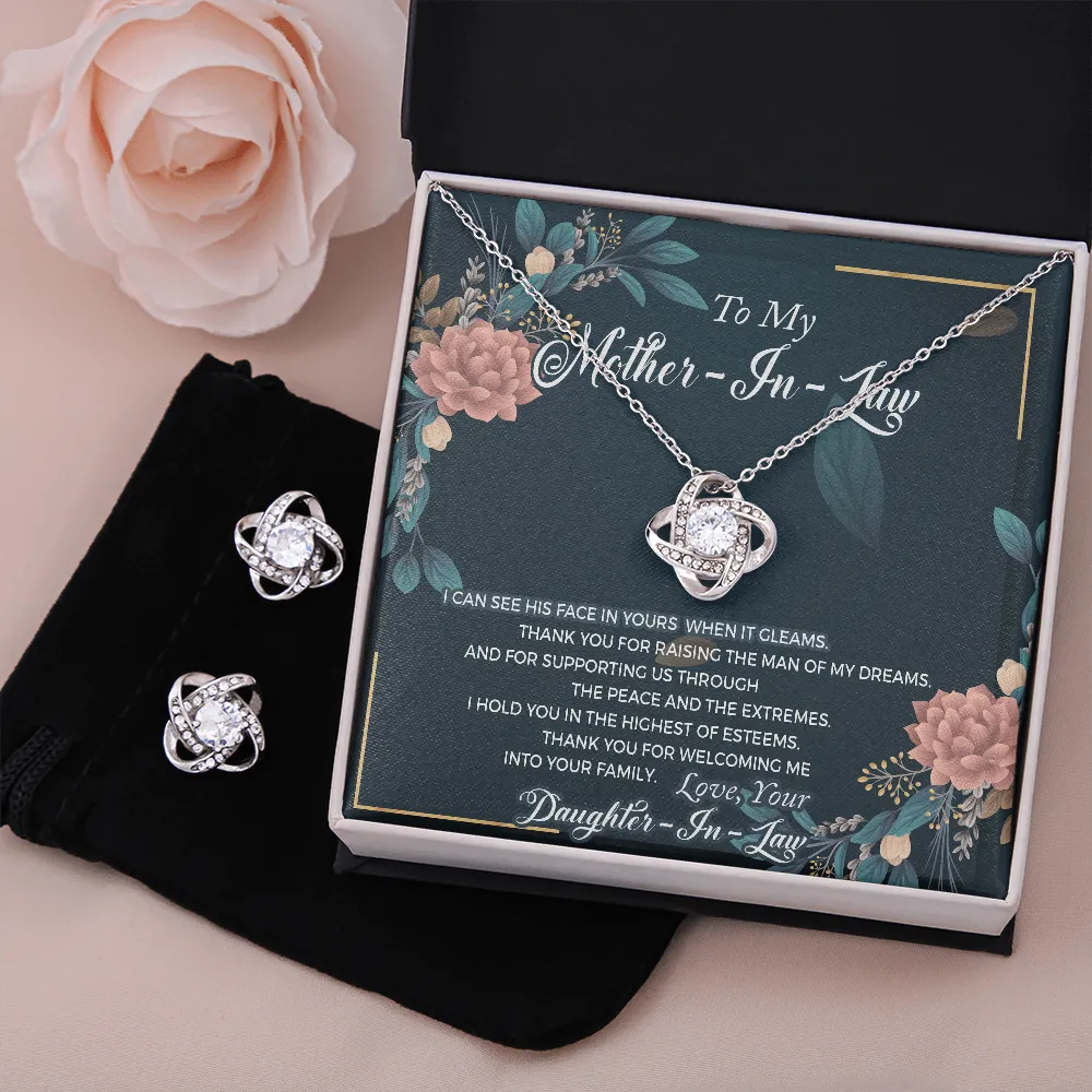 Love Knot Jewelry Set To Mother In Law, From Daughter In Law