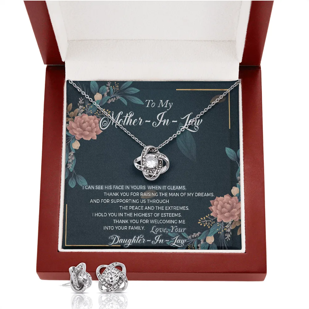 Love Knot Jewelry Set To Mother In Law, From Daughter In Law