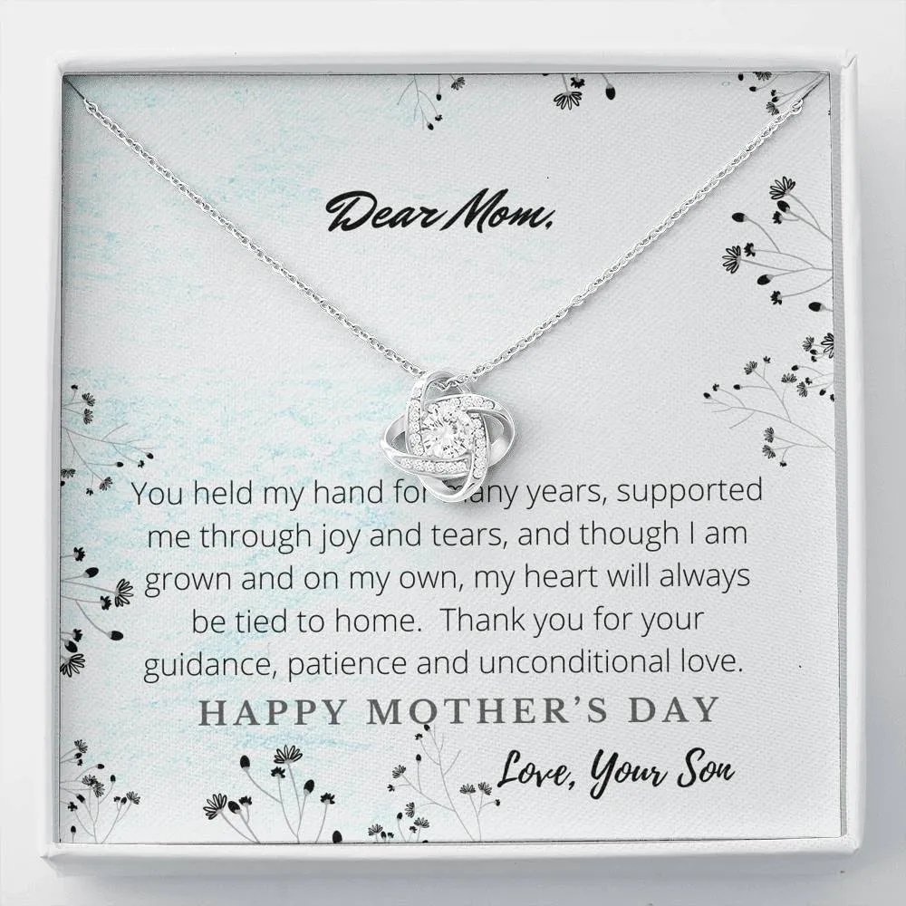 Love Knot Necklace for Mom from Son, Jewelry for Mom