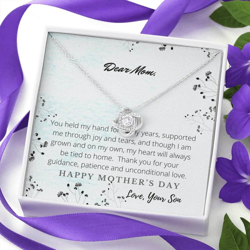 Love Knot Necklace for Mom from Son, Jewelry for Mom