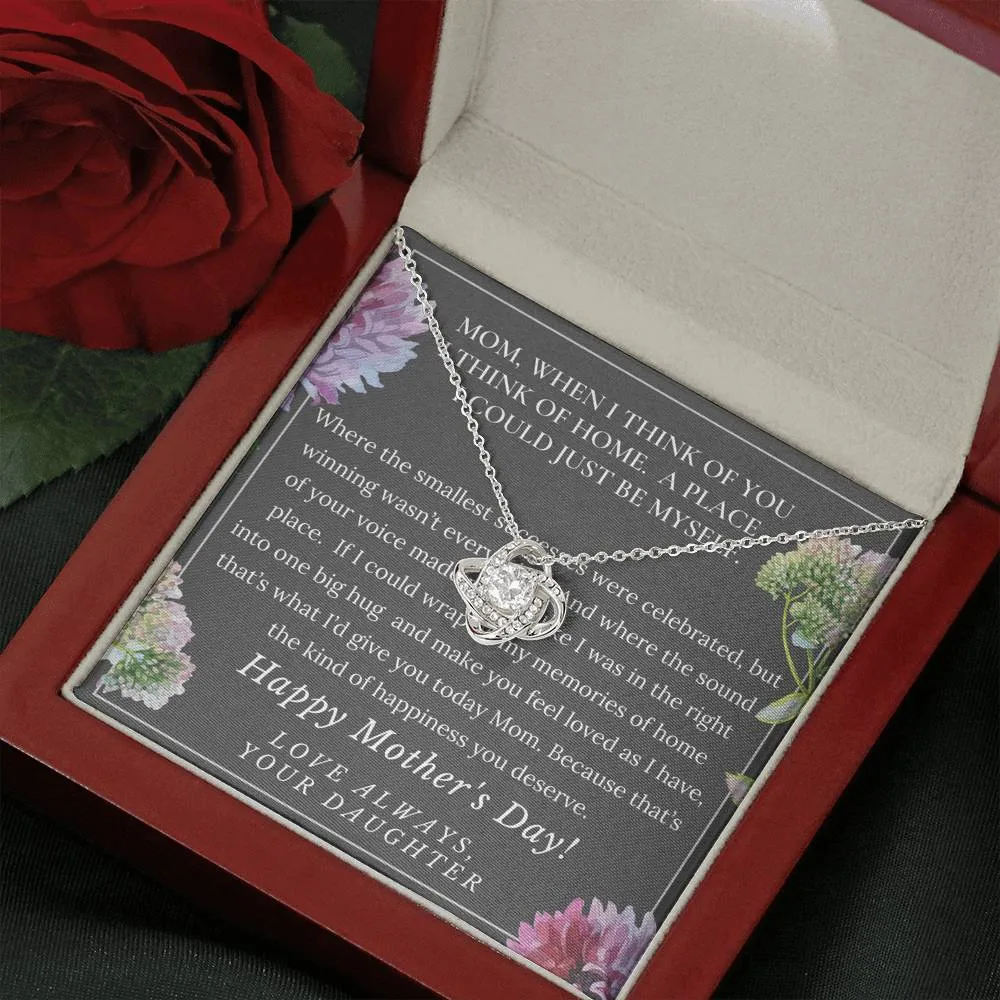 Love Knot Necklace, Mother's Day Gift from Daughter