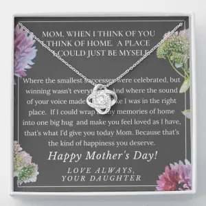 Love Knot Necklace, Mother's Day Gift from Daughter