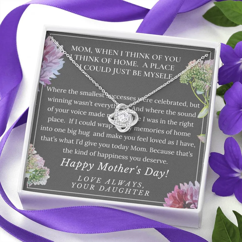Love Knot Necklace, Mother's Day Gift from Daughter