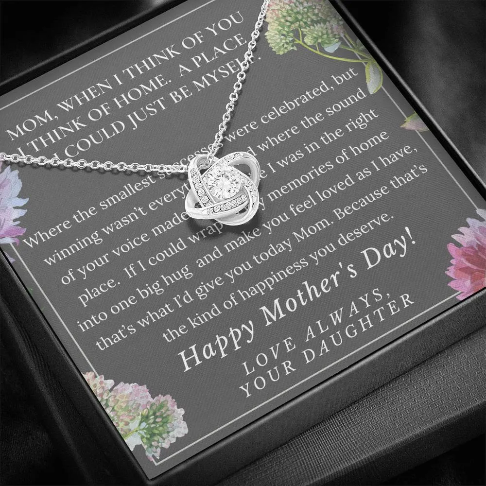 Love Knot Necklace, Mother's Day Gift from Daughter