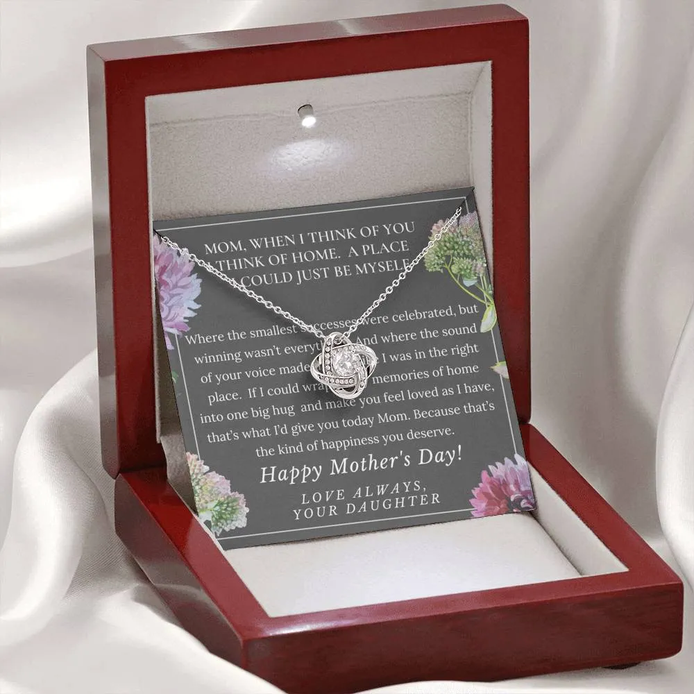Love Knot Necklace, Mother's Day Gift from Daughter