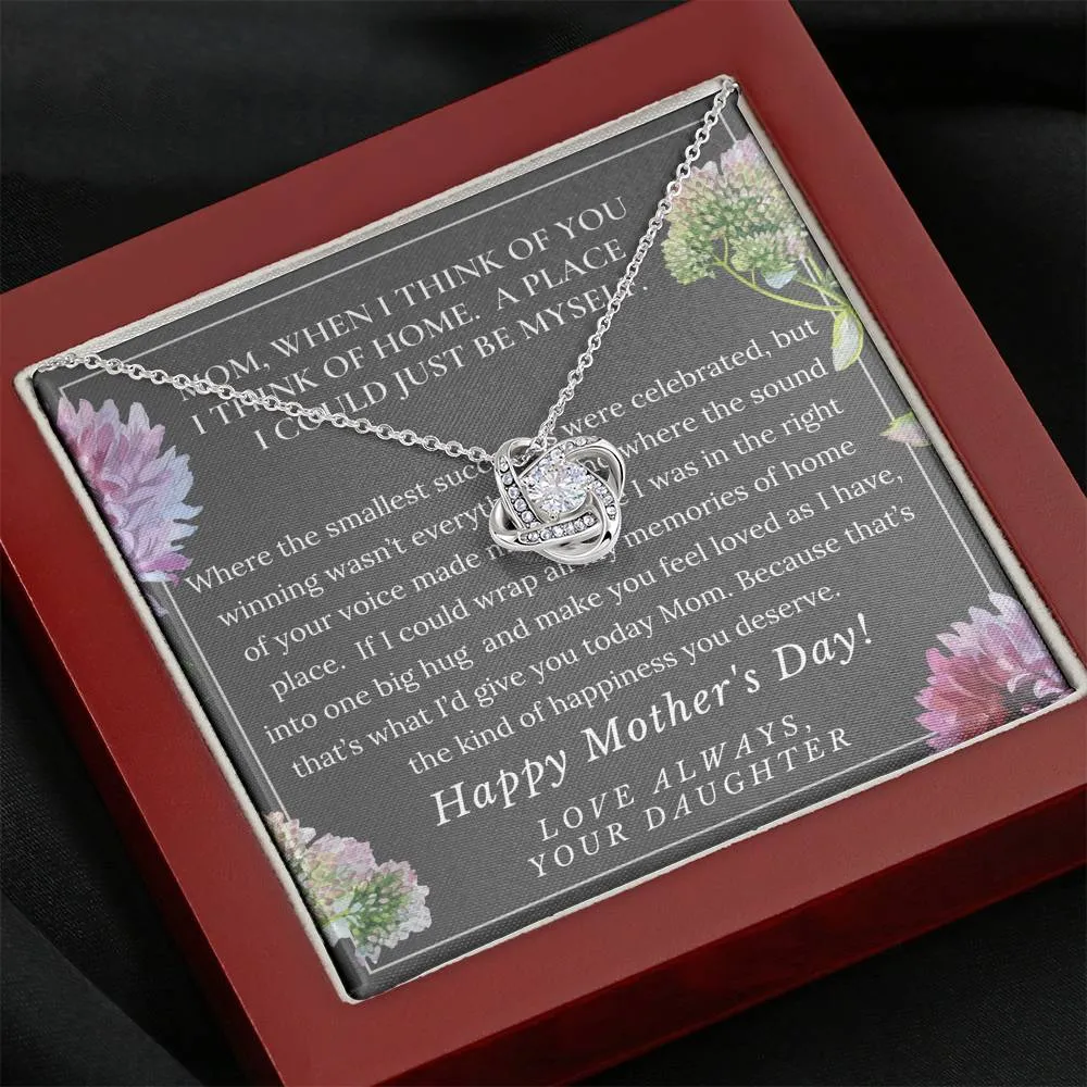 Love Knot Necklace, Mother's Day Gift from Daughter