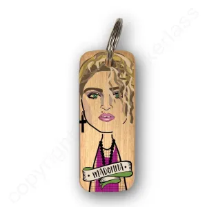 Madonna Wooden Keyring