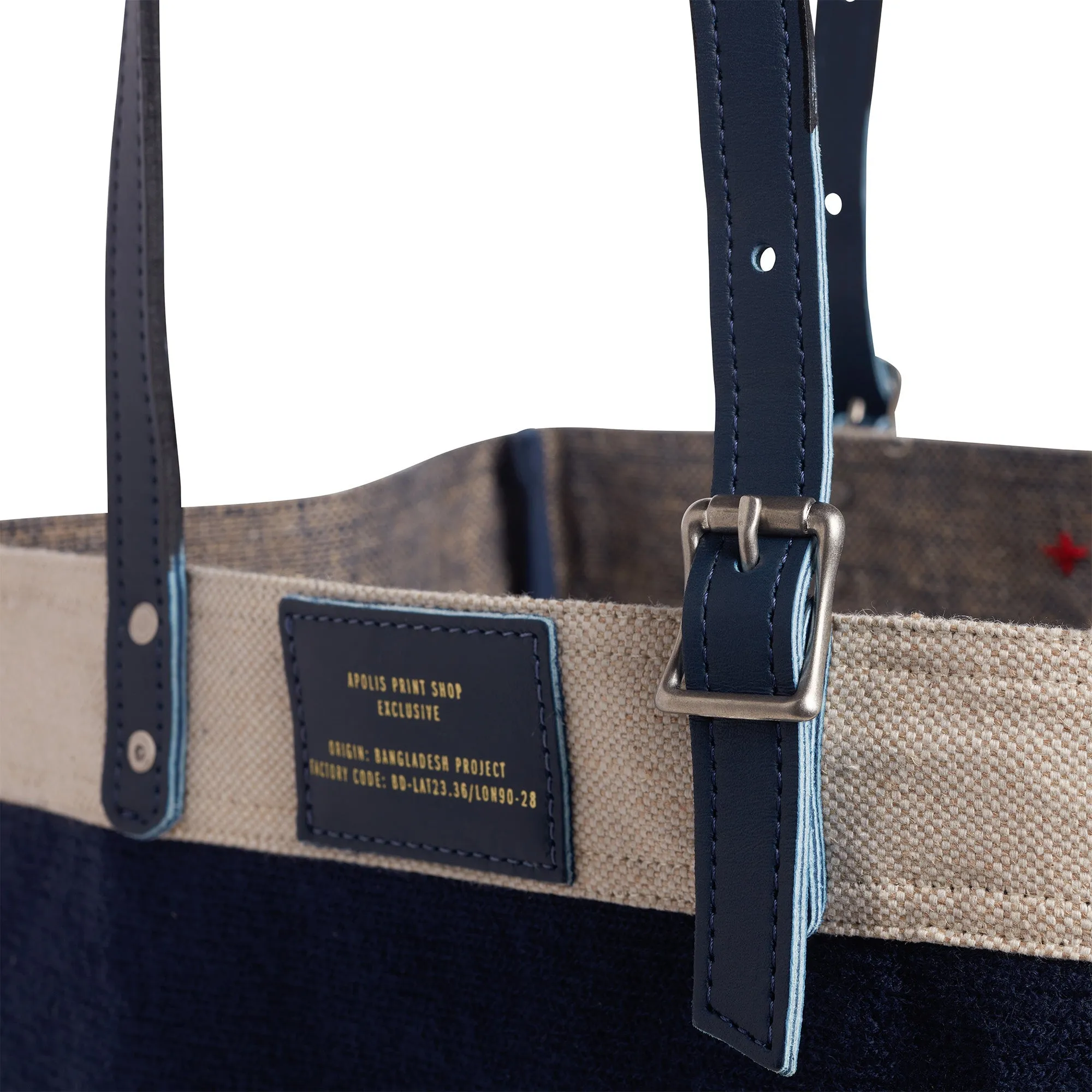 Market Bag in Collegiate Blue Chenille with Adjustable Handle (003CHNNAH)