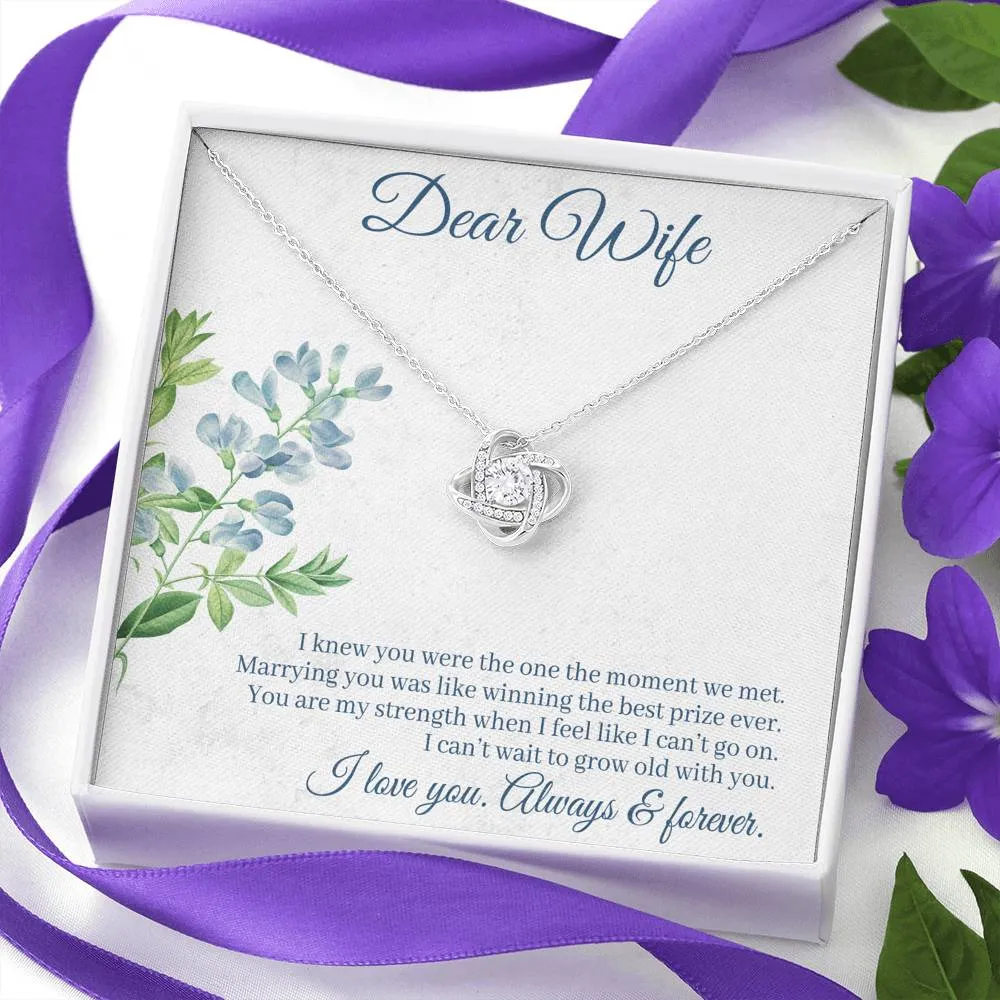 Marrying you was like winning the best prize-Love Knot Necklace for Wife