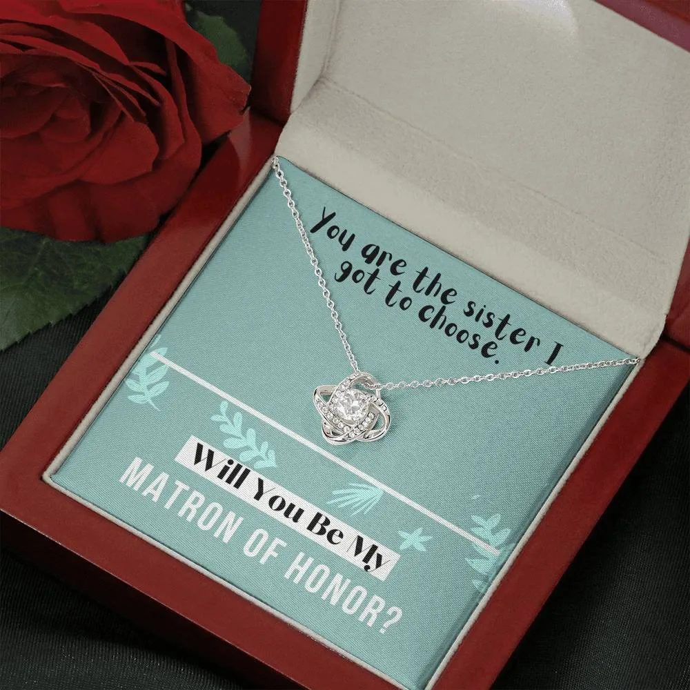 Matron of Honor Love Knot Necklace