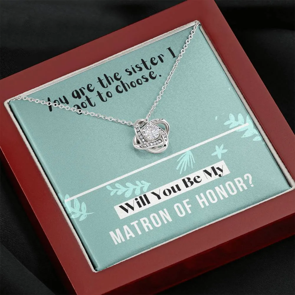 Matron of Honor Love Knot Necklace